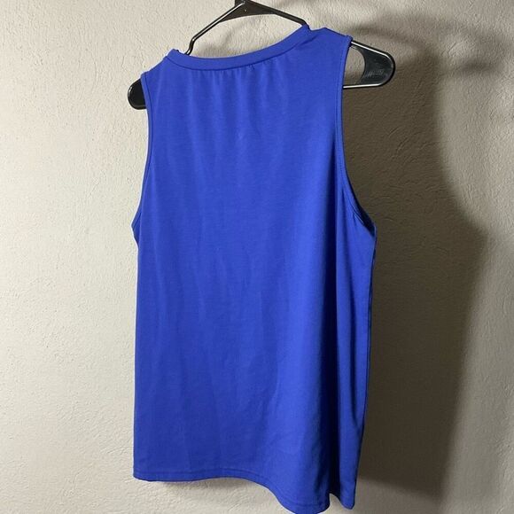 Shein Womens Cotton Blend Pleated Sleeveless Pullover Tank Top Blue Large NWOT - Picture 5 of 5